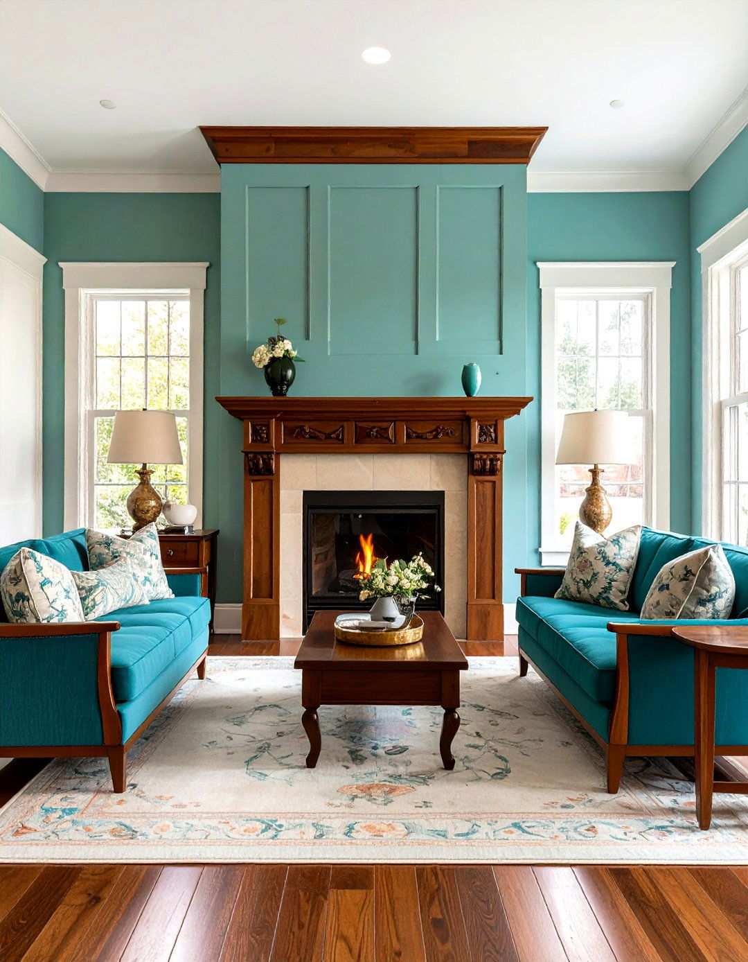 Greene and Greene Wooden Architectural Details - 24 Traditional Fireplaces