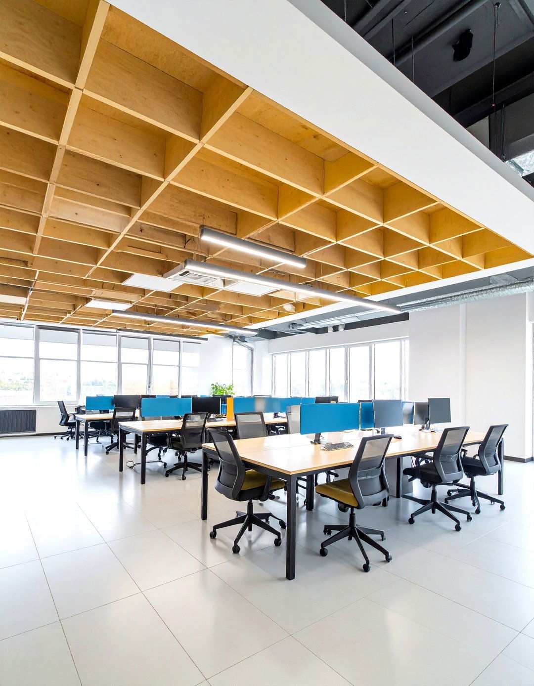 Grid Pattern Plywood Ceiling Design - 24 Plywood Ceiling Ideas