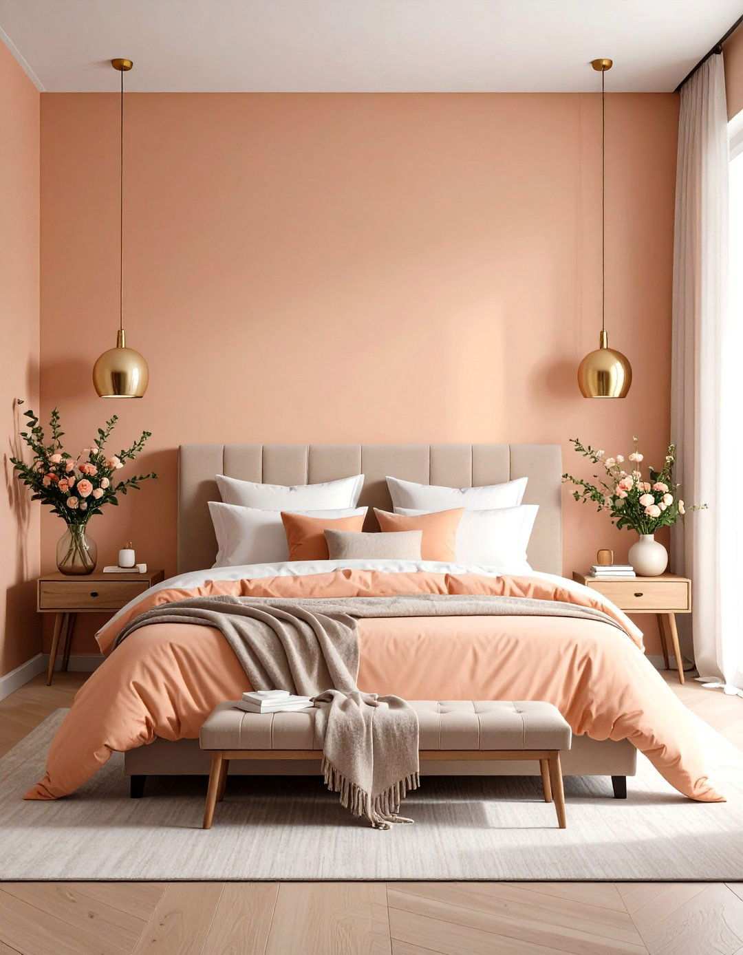 Guest Bedroom Apricot and Taupe Hospitality - 24 Warm Color Palettes for Every Room in the House
