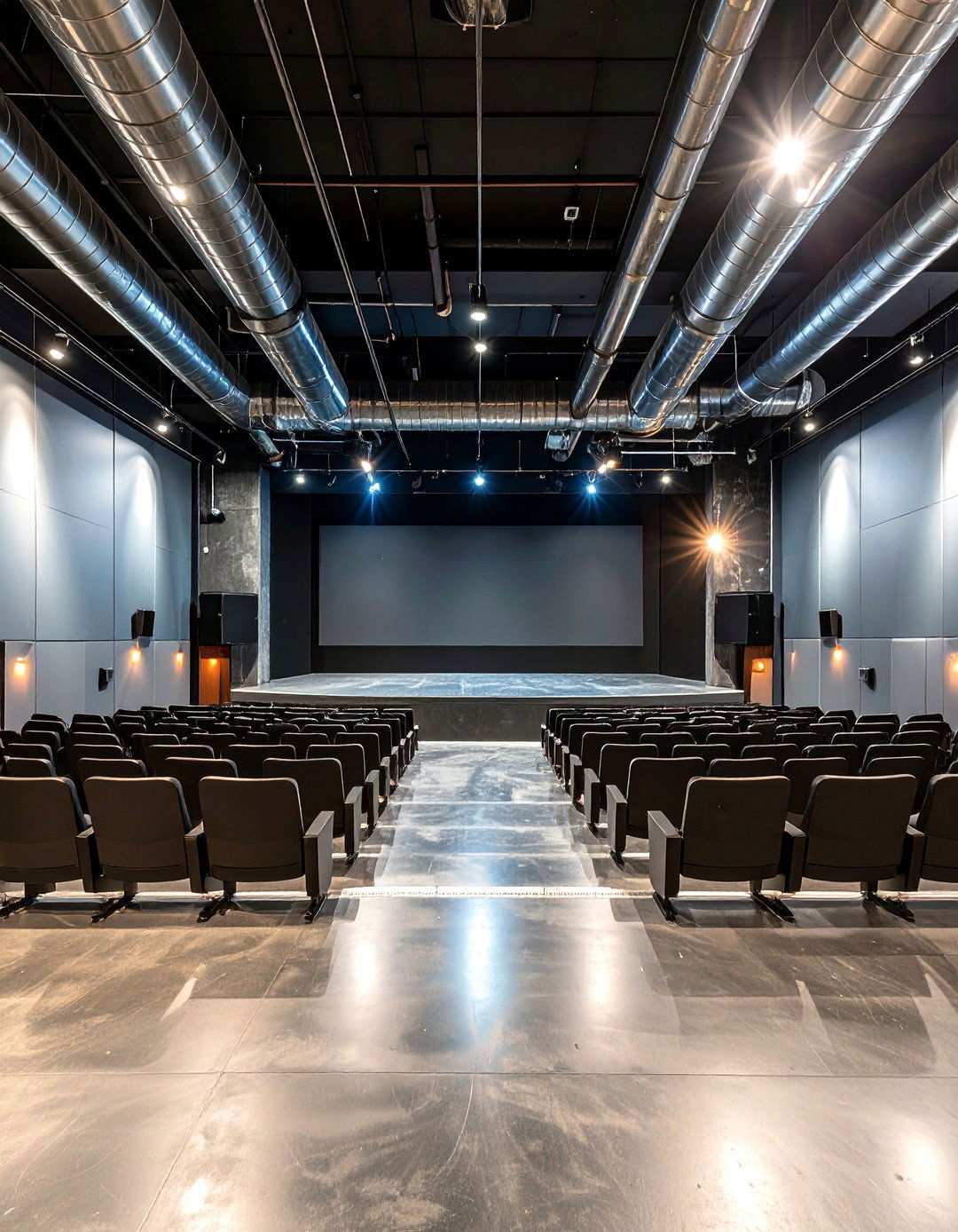 Gunmetal Gray Industrial Style - 24 Home Theater Paint Colors