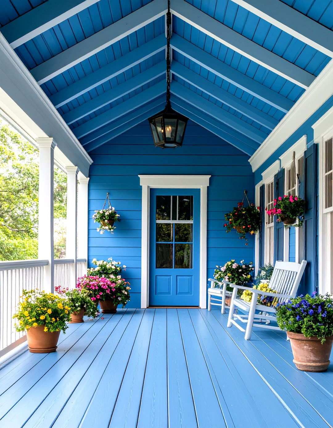 Haint Blue Painted Ceiling Tradition - 24 Porch Ceiling Ideas