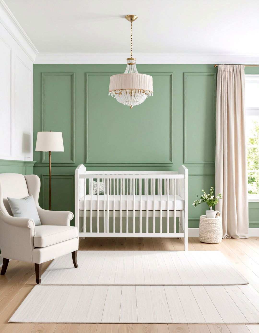 Half Wall Paneling Design - 24 Sage Green Nursery Ideas