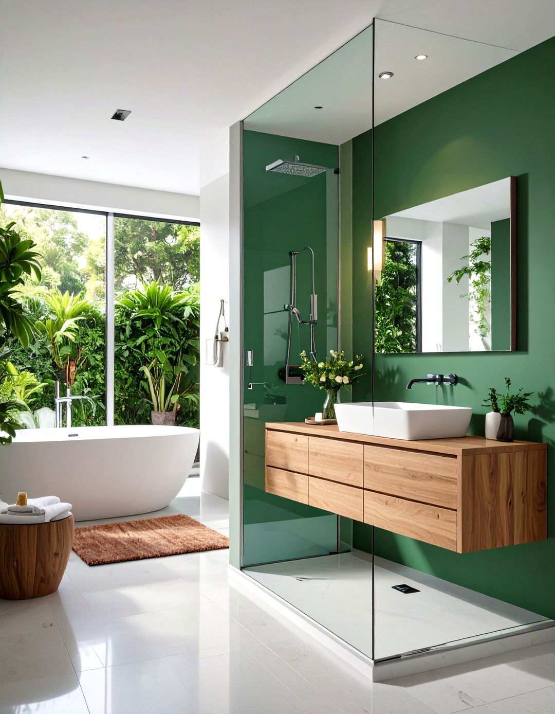 Half Wall Privacy Partition Design - 24 Small Bathroom Walk in Shower Ideas