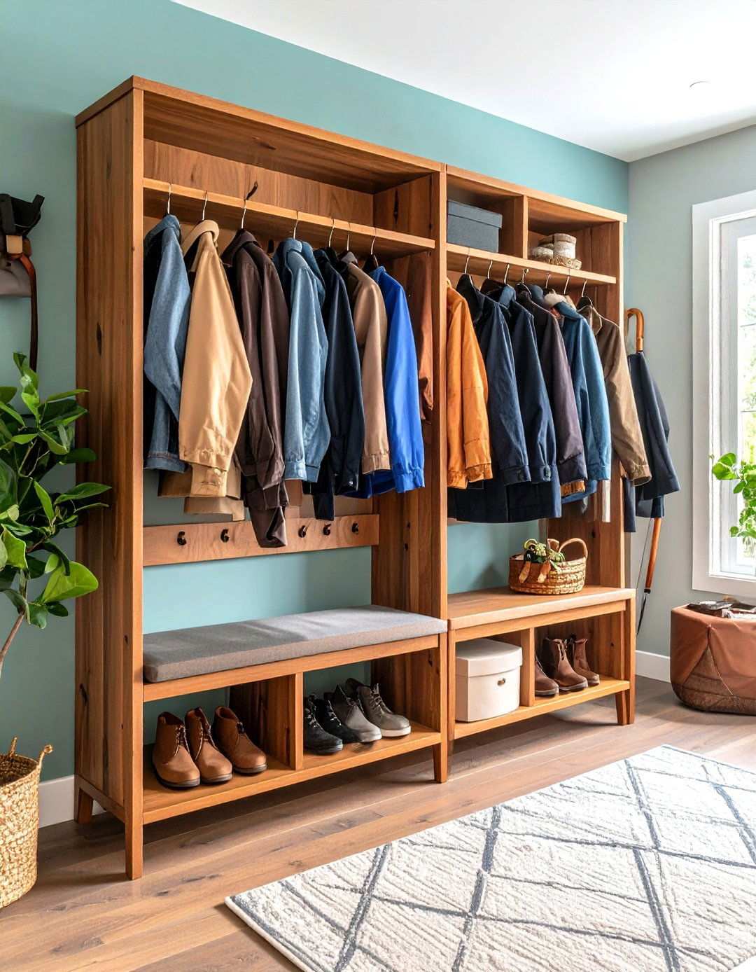 Hall Tree Combination Units - 24 Mudroom Storage Ideas