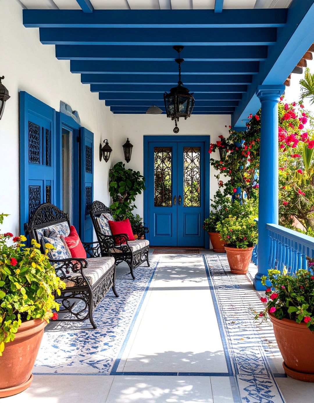 Hammered Metal Accent Features - 24 spanish style front porch ideas