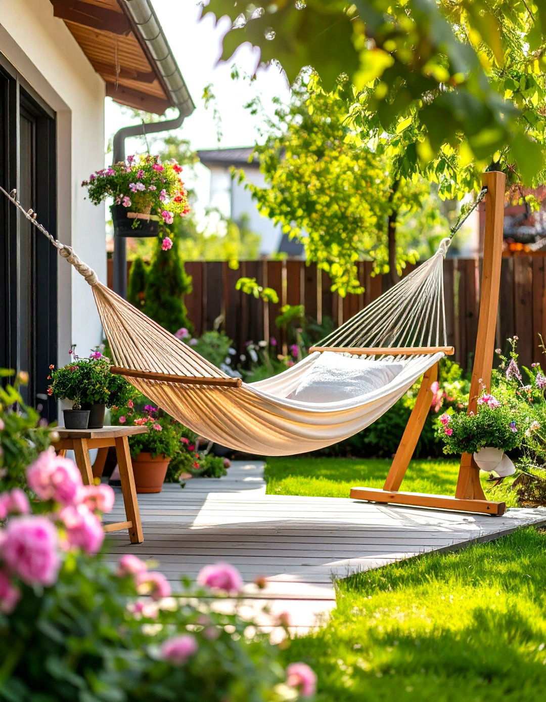 Hammock Hanging Sanctuary - 24 Townhouse Backyard Ideas