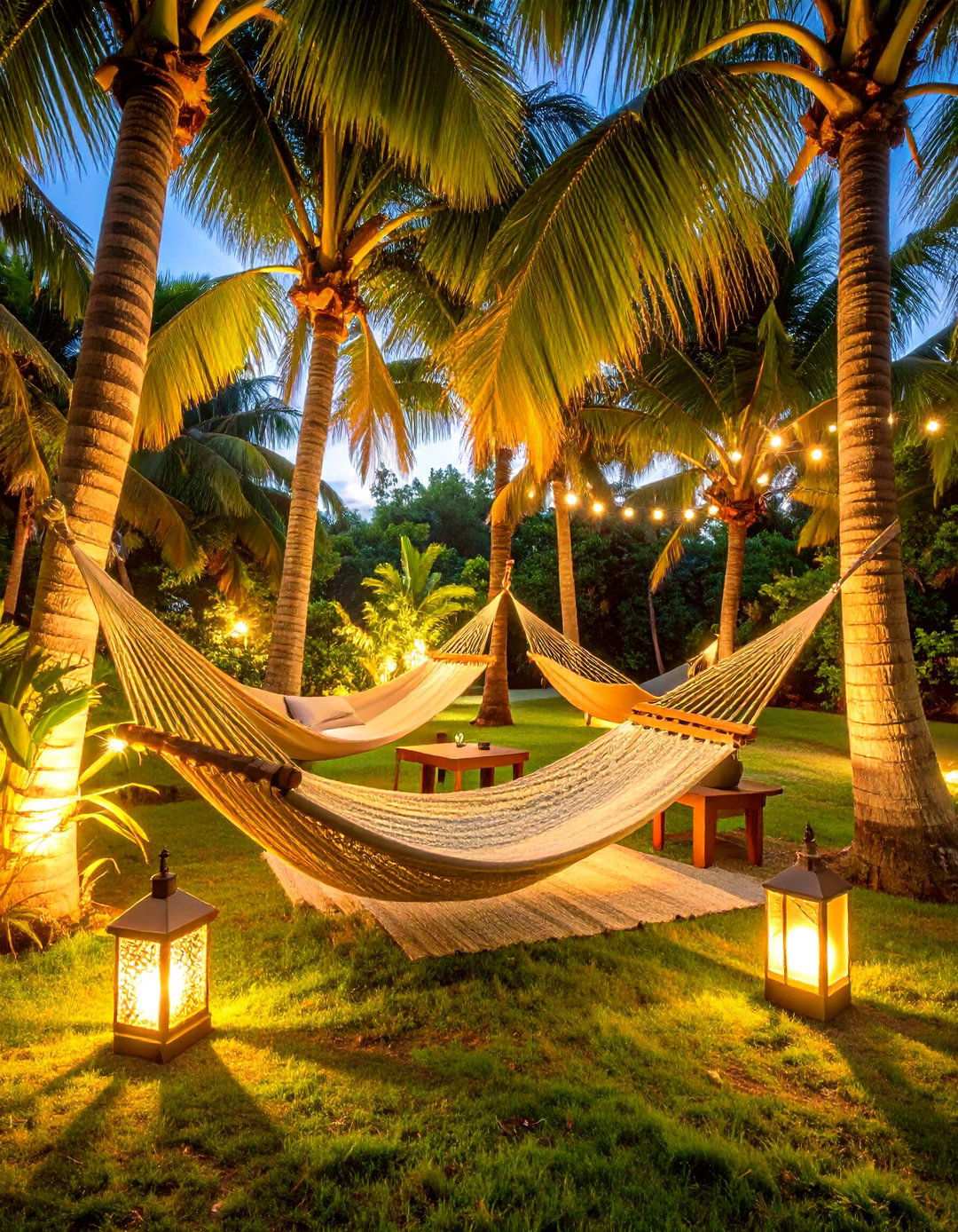 Hammock Haven with Palm Grove - 24 Tropical Backyard Ideas