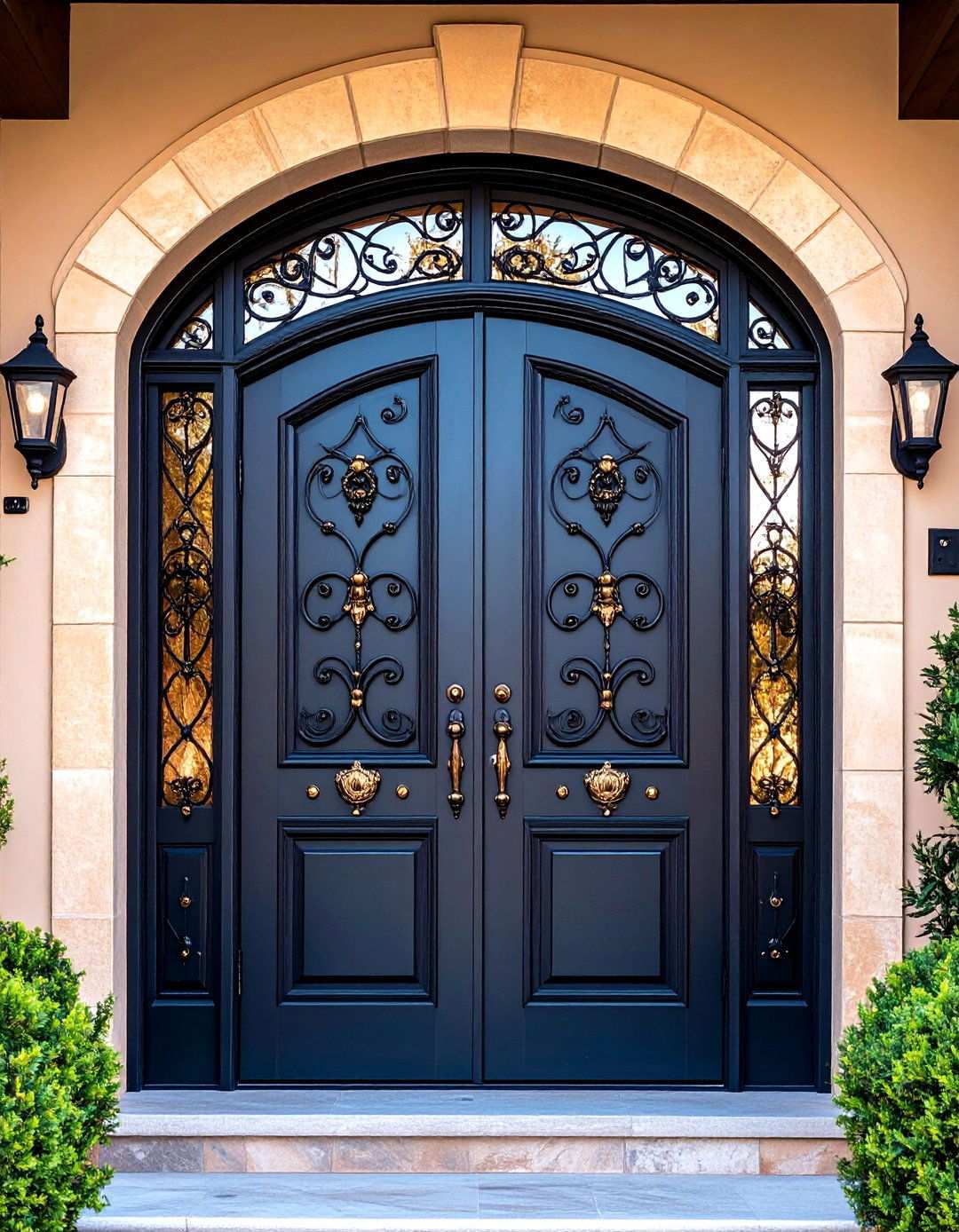Hand Forged Iron Detail Work - 24 Mediterranean Front Door Ideas