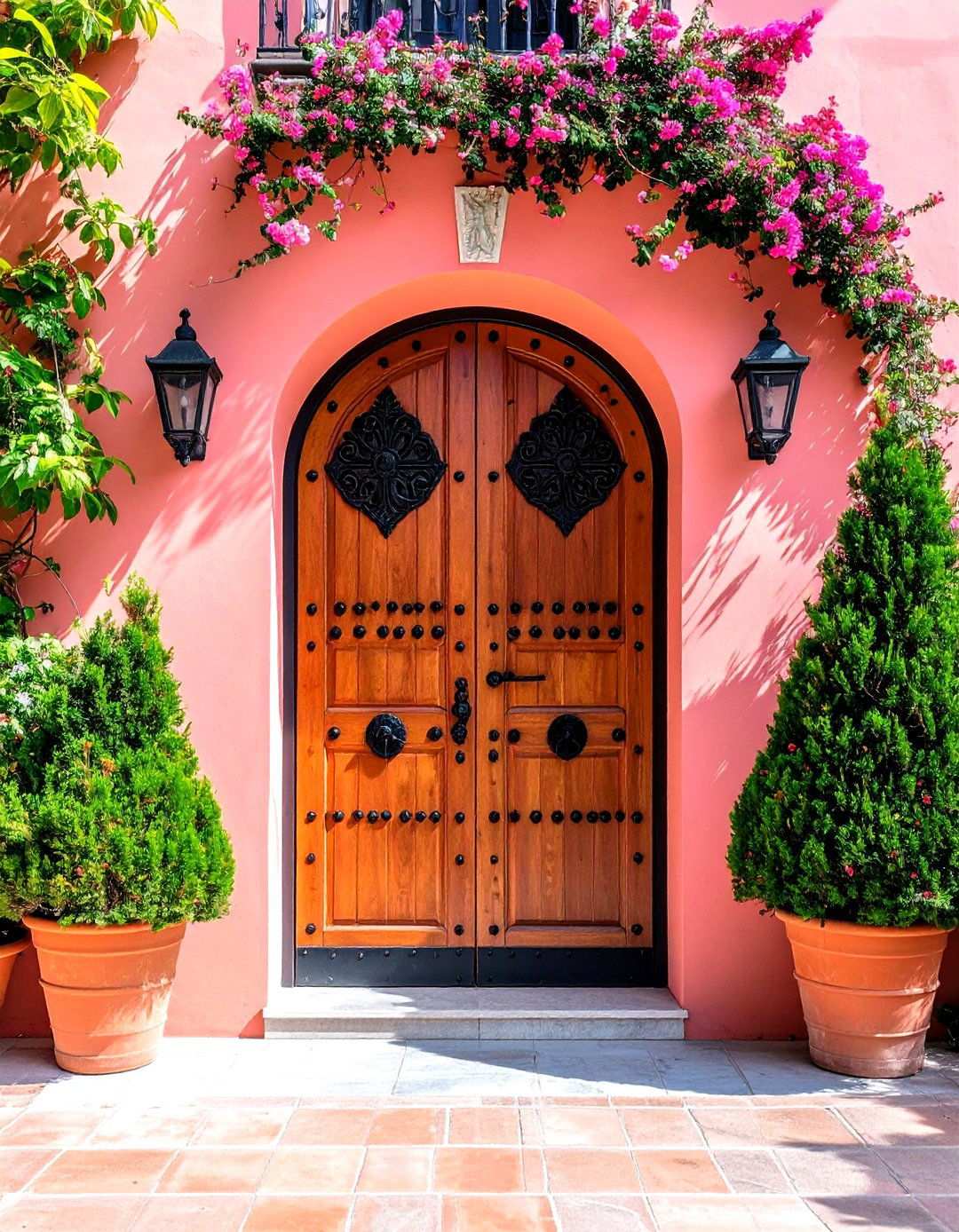 Hand Forged Iron Hardware Spanish Door - 24 Spanish Style Front Door Ideas