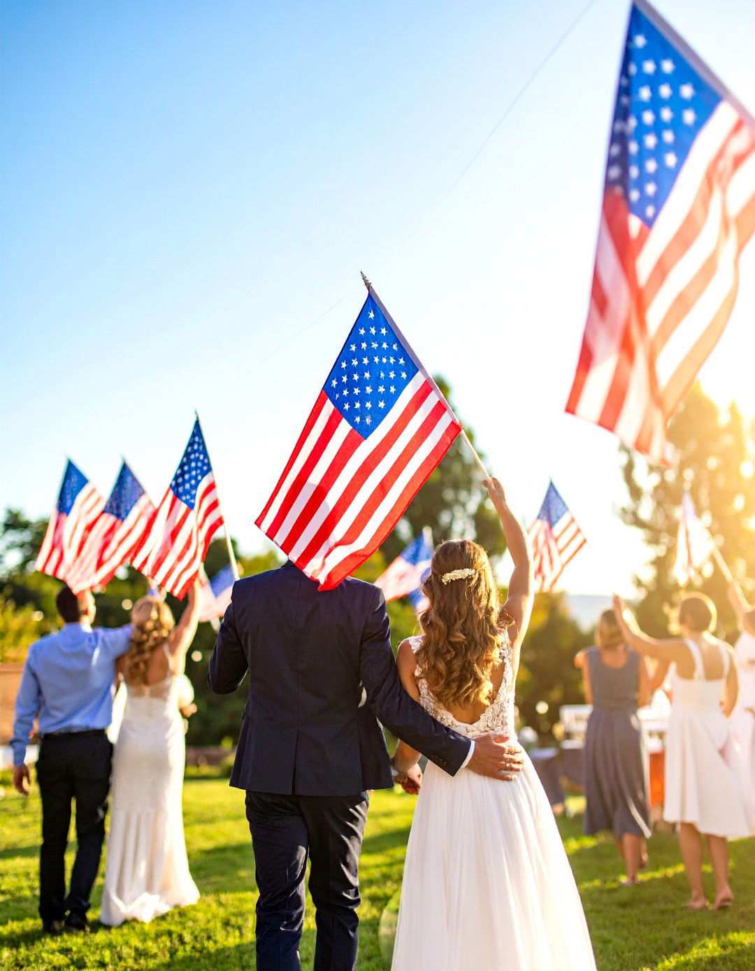 Hand held Flag Celebration - 24 Wedding Send-off Ideas