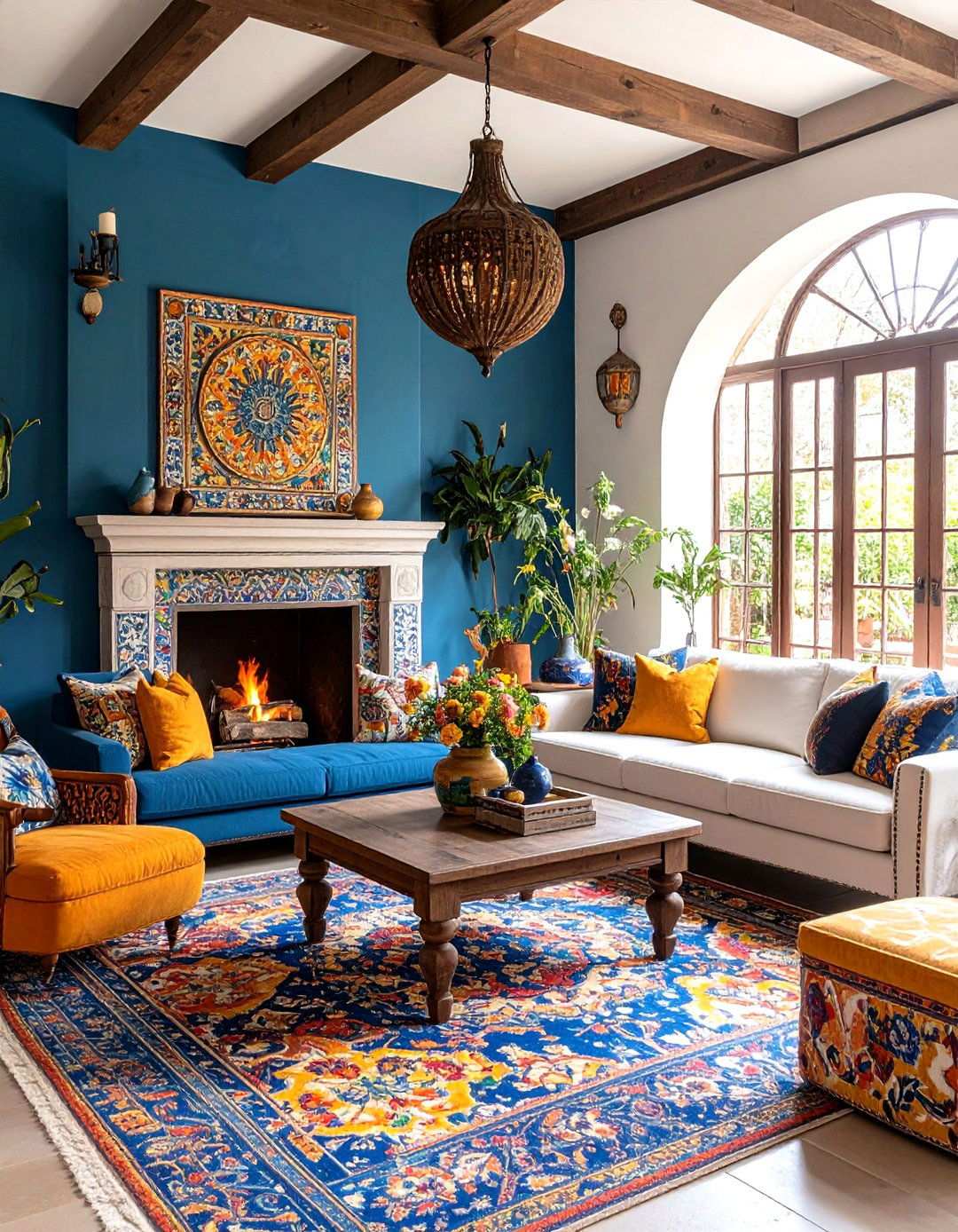 Hand Painted Tile Living Room - 24 Southwestern Living Room Ideas