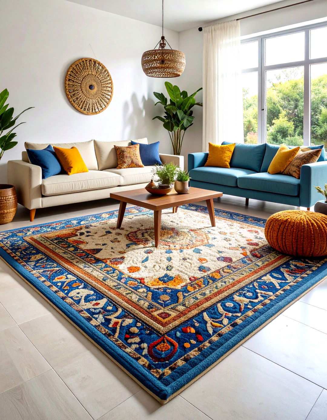 Hand Tufted Artisan Craft Rugs - 24 Living Room Rug Ideas