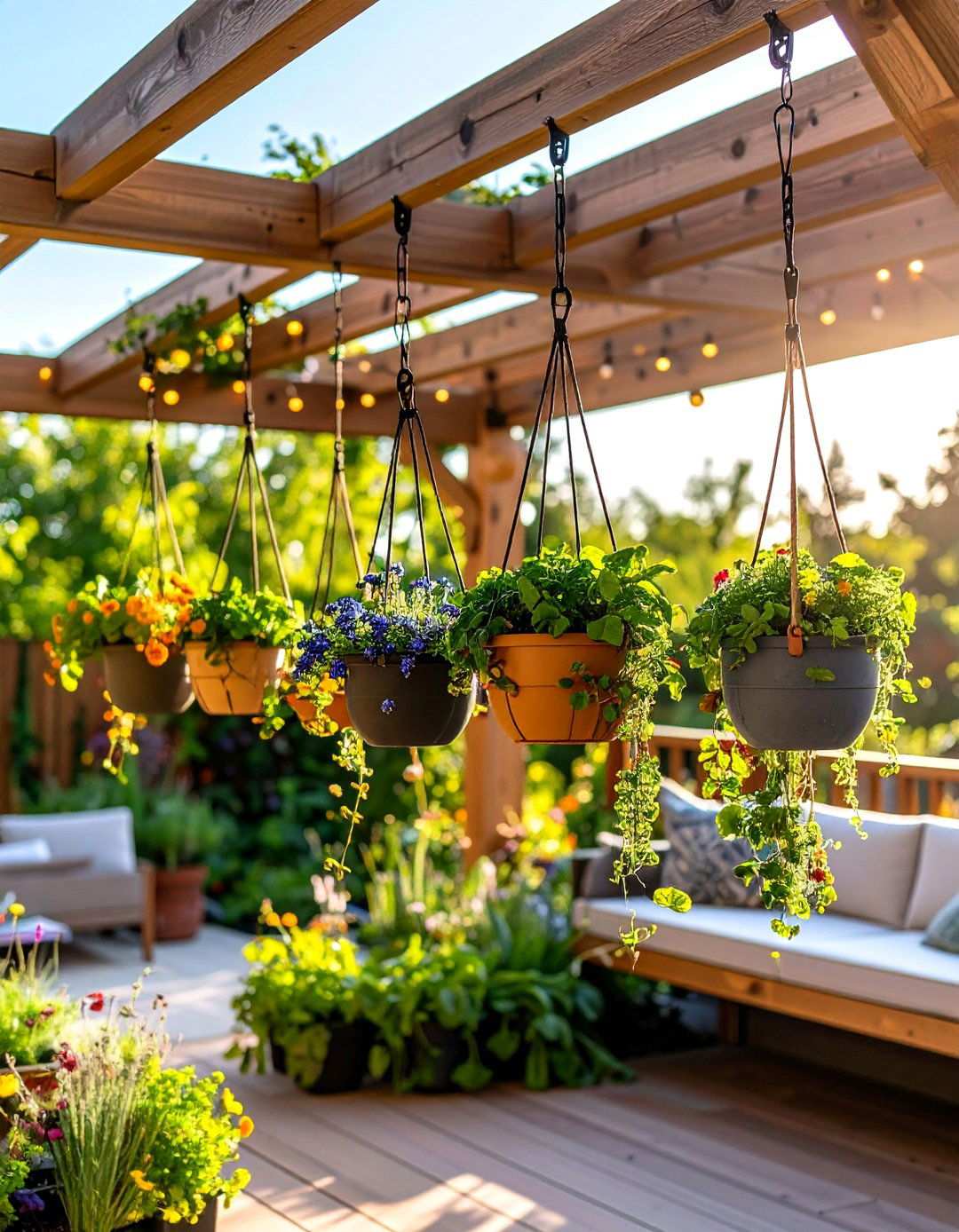Hanging Basket Aerial Garden - 24 Vegetable Garden Ideas