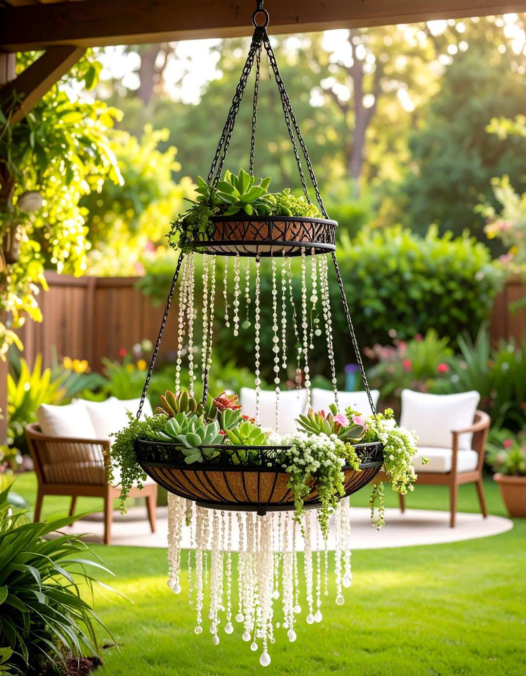 Hanging Basket Succulent Gardens - 24 Outdoor Succulent Container Ideas