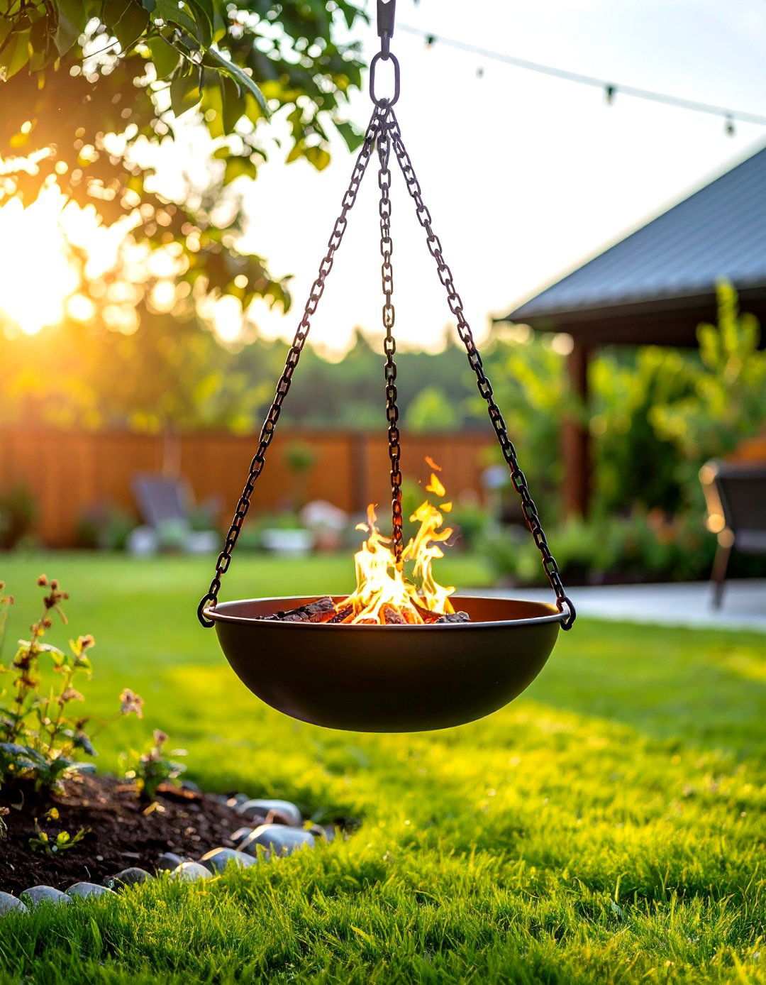 Hanging Chain Fire Pit - 24 Metal Fire Pit Ideas
