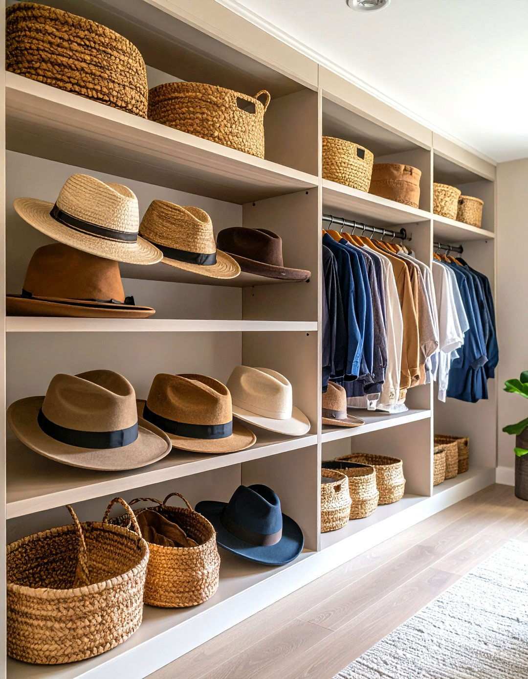 Hanging Closet Hat Cubbies - 24 Hat Storage Ideas