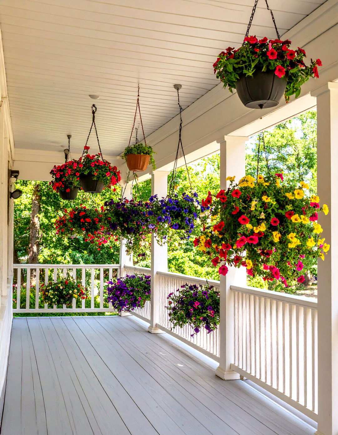 Hanging Flower Basket Collection - 24 Spring Front Door Decor Ideas