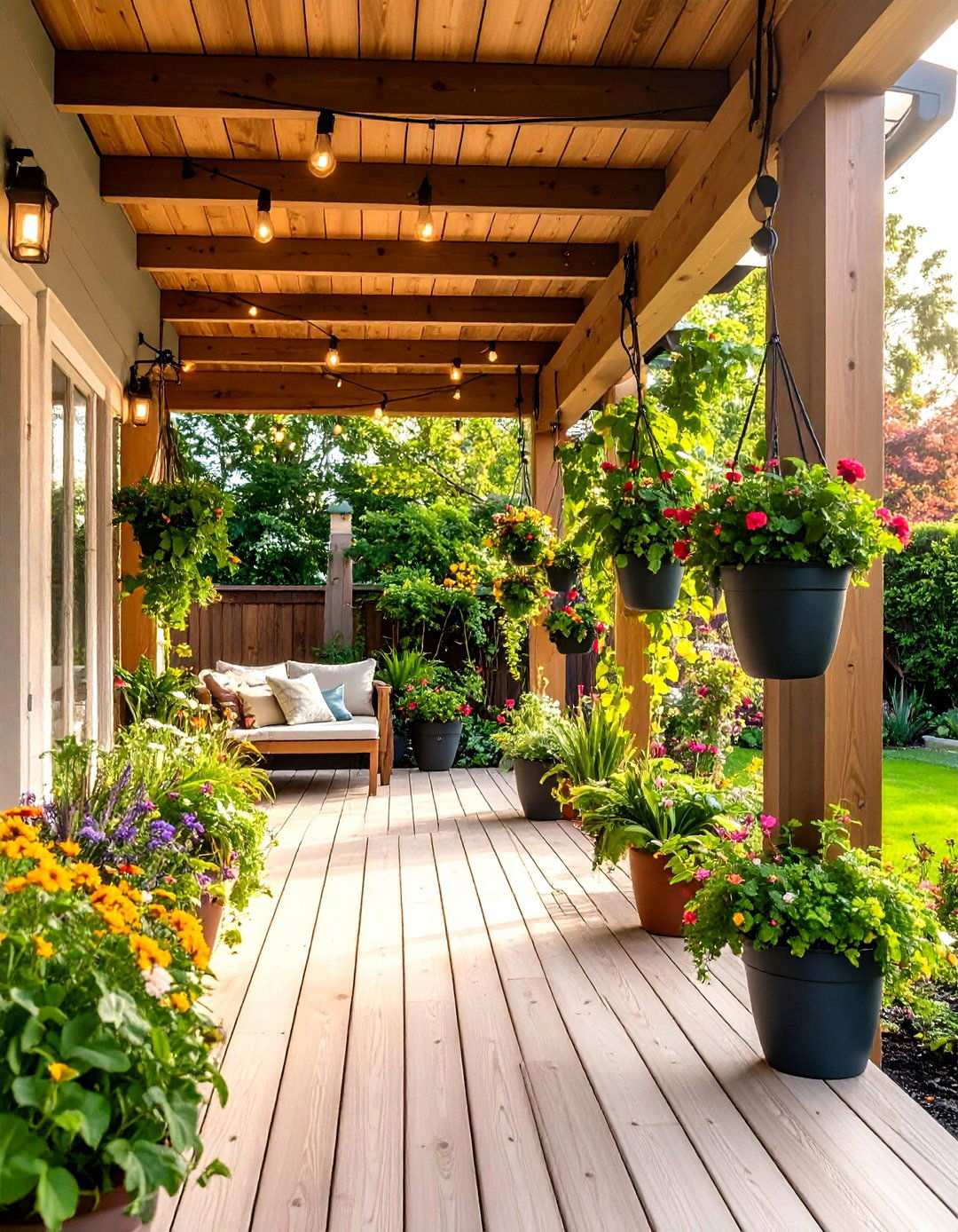 Hanging Garden and Vertical Planters - 24 Under Deck Landscaping Ideas