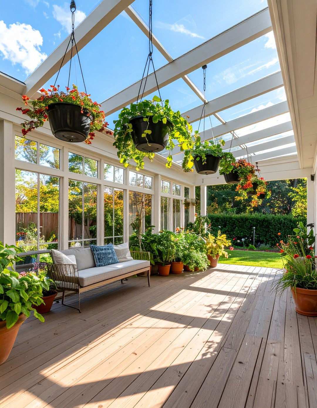 Hanging Garden Porch Greenhouse - 24 Porch Greenhouse Ideas