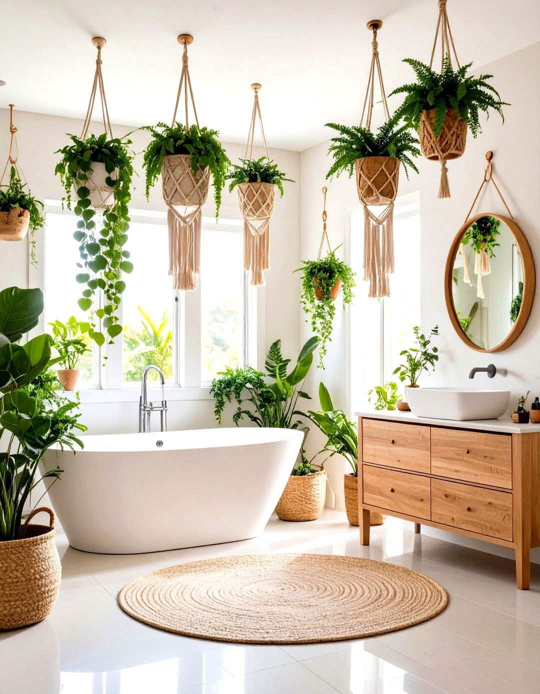 Hanging Plant Ceiling Gardens - 24 Ways Decorating With Plants