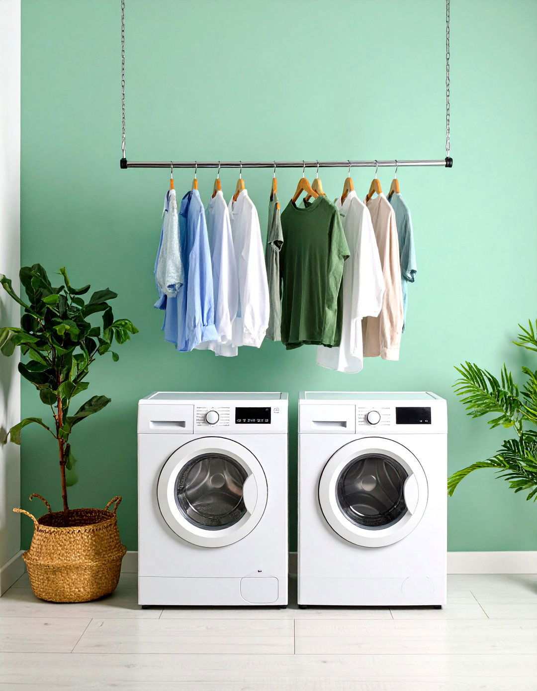 Hanging Rod Installation - 24 Small Laundry Room Ideas With a Top Load Washing Machine