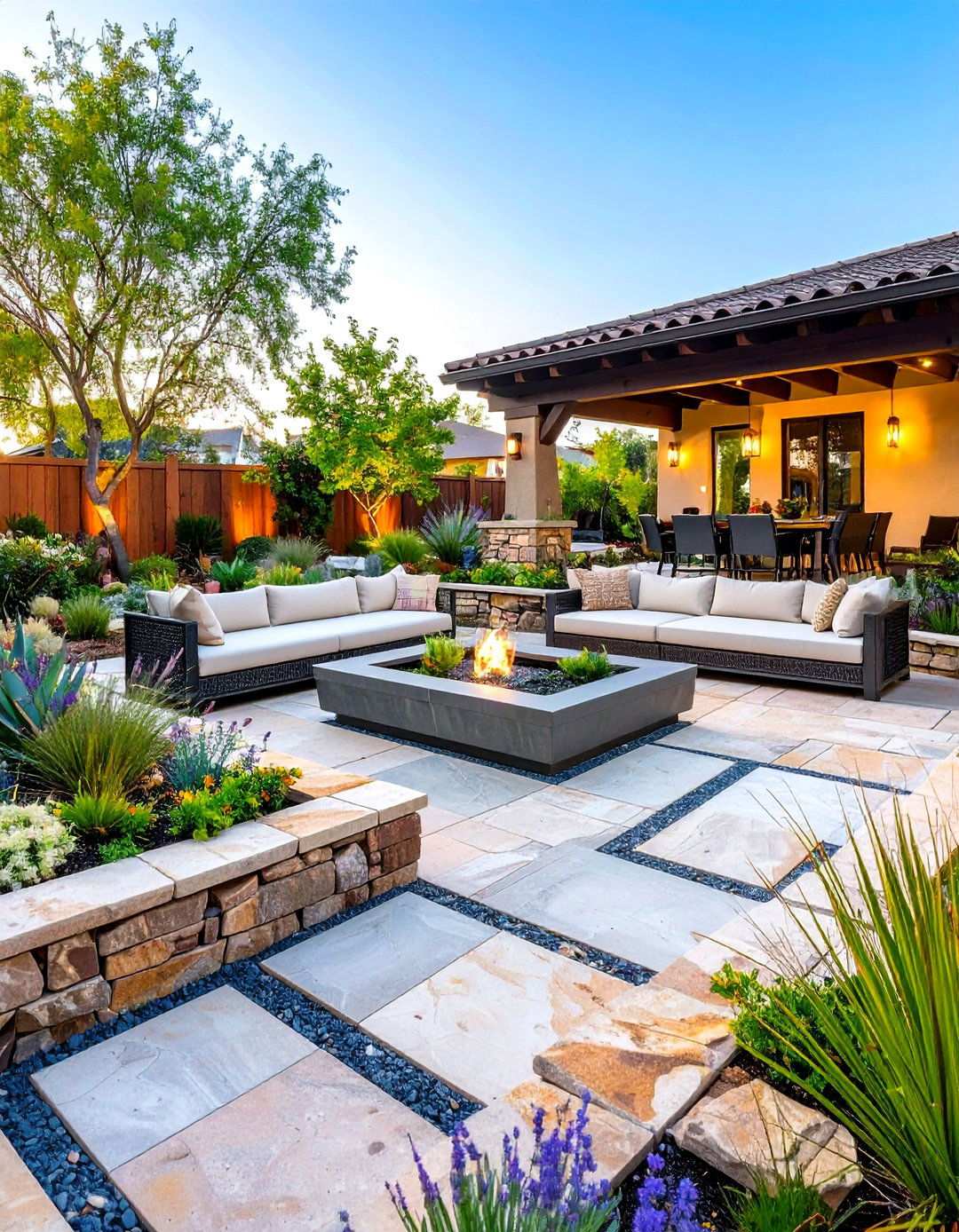 Hardscape Patio Garden - 24 Xeriscape Ideas