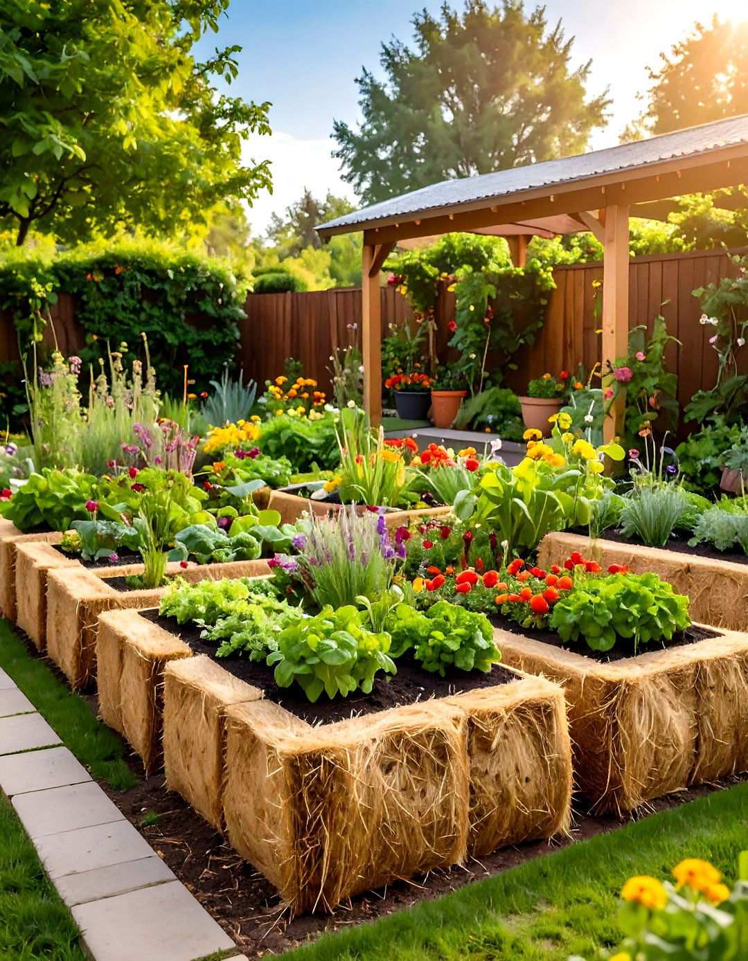 Hay Bale Construction - 24 Inexpensive Raised Garden Bed Ideas