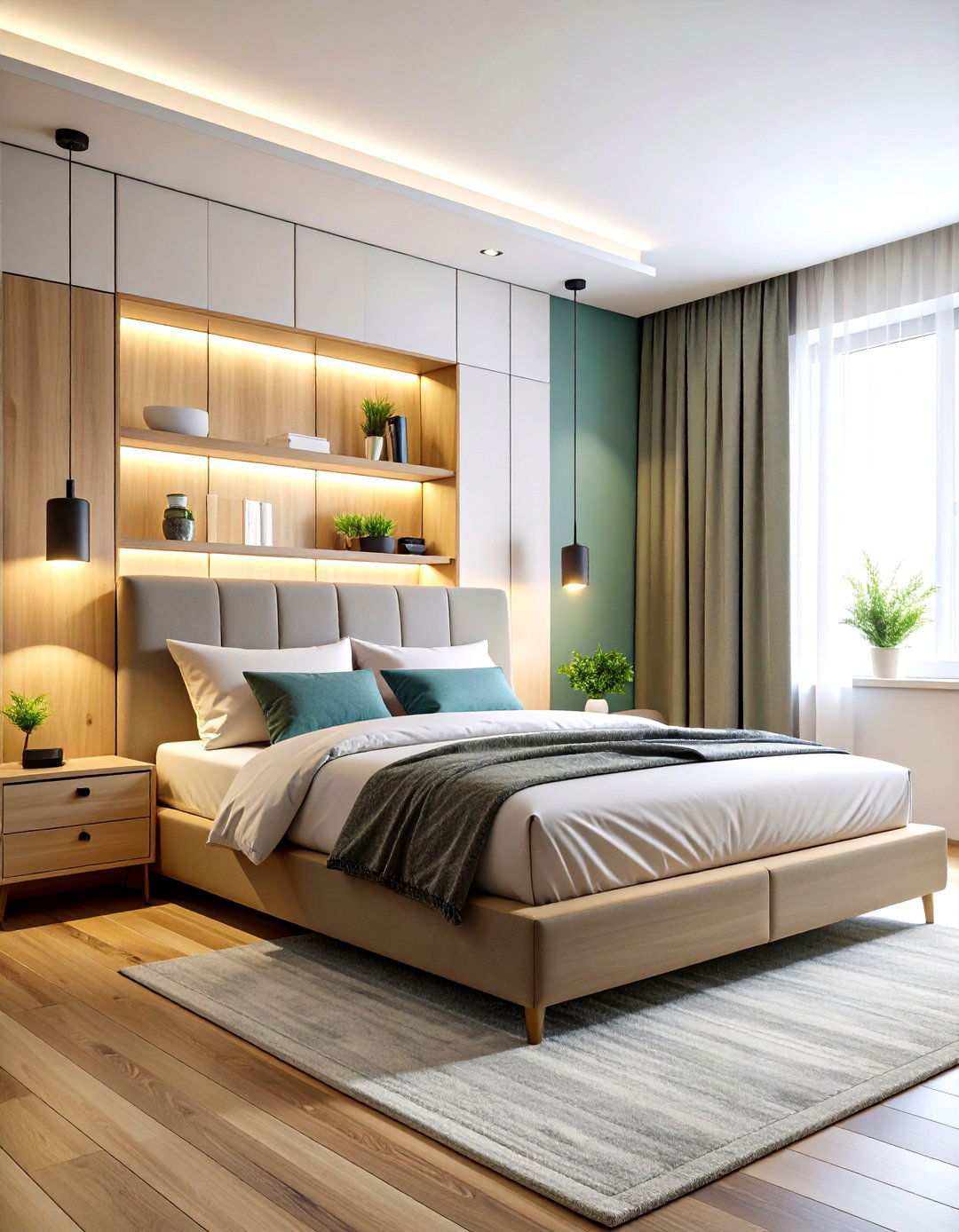 Headboard Storage Integration - 24 Small Guest Bedroom Ideas