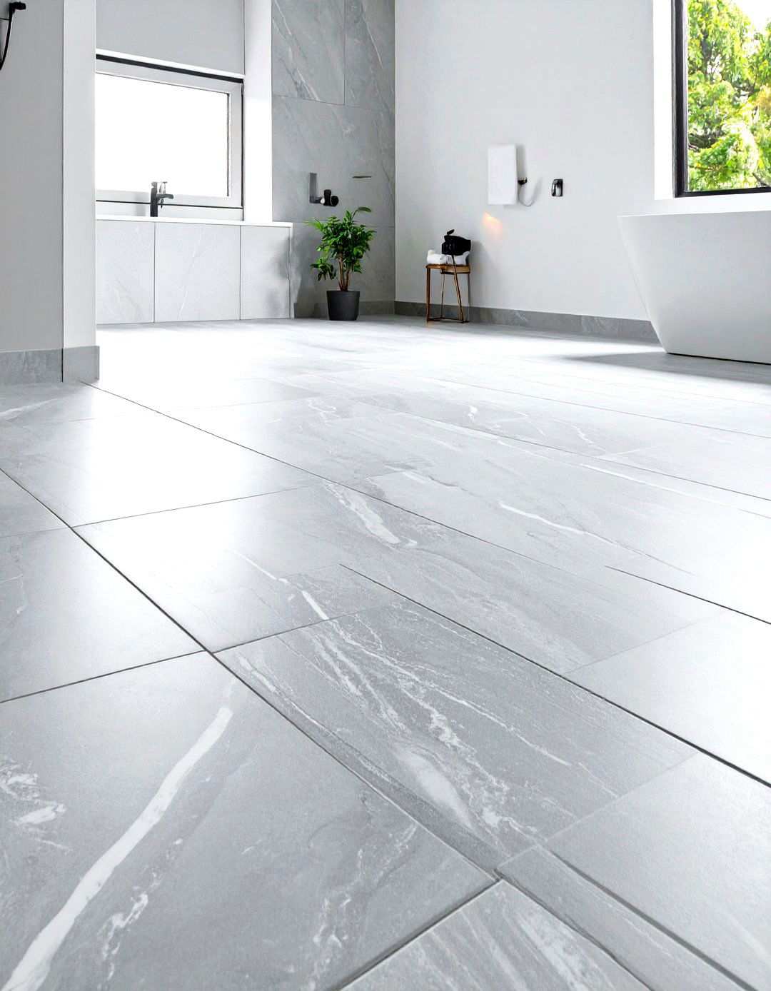 Heated Stone Floor System - 24 Scandinavian Bathroom Ideas