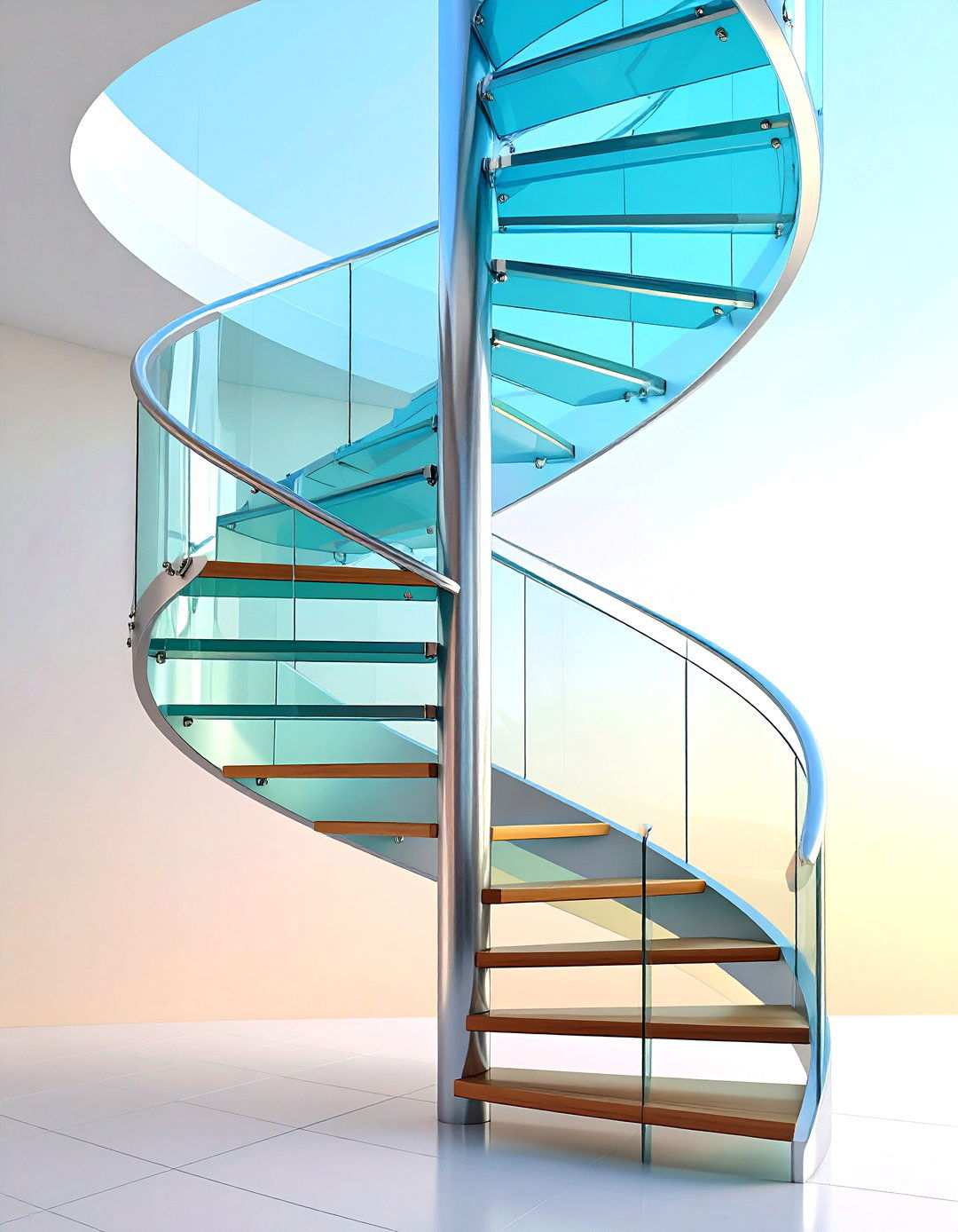 Helical Steel and Glass Structure - 24 Modern Staircases