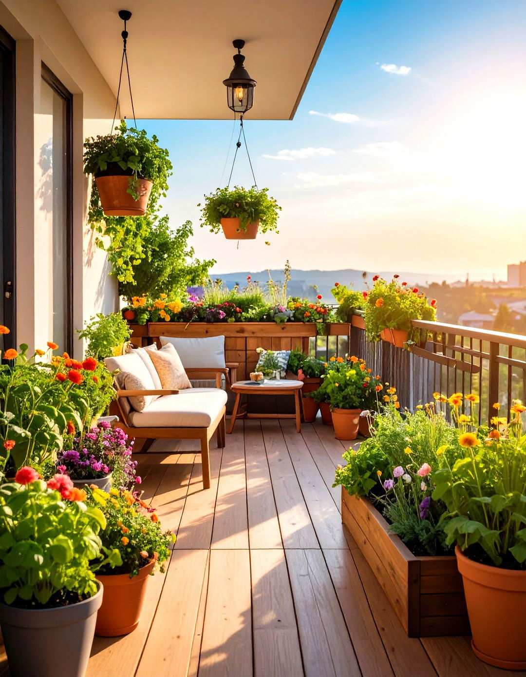 Herb and Kitchen Garden - 24 Large Balcony Ideas