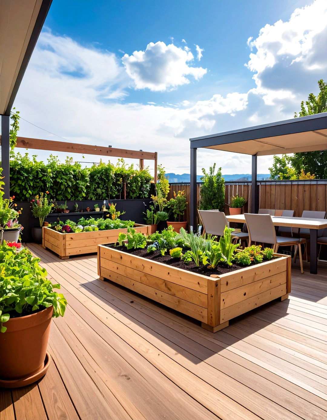 Herb and Vegetable Garden Terrace - 24 Terrace Design Ideas