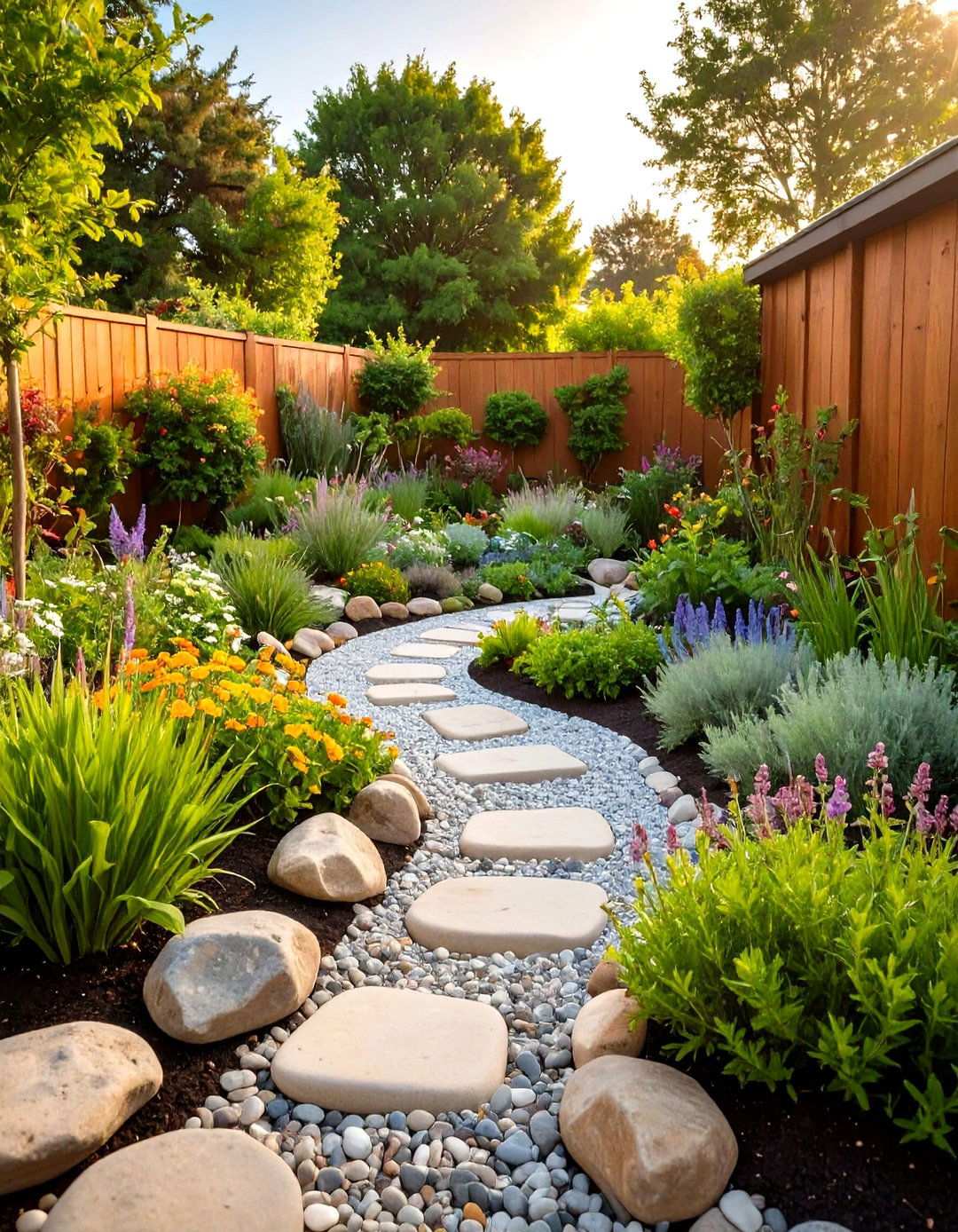 Herb Garden Enclosures - 24 River Rock Edging Ideas
