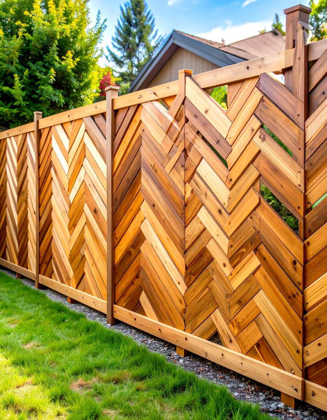 Herringbone Pallet Fence - 24 Pallet Fence Ideas