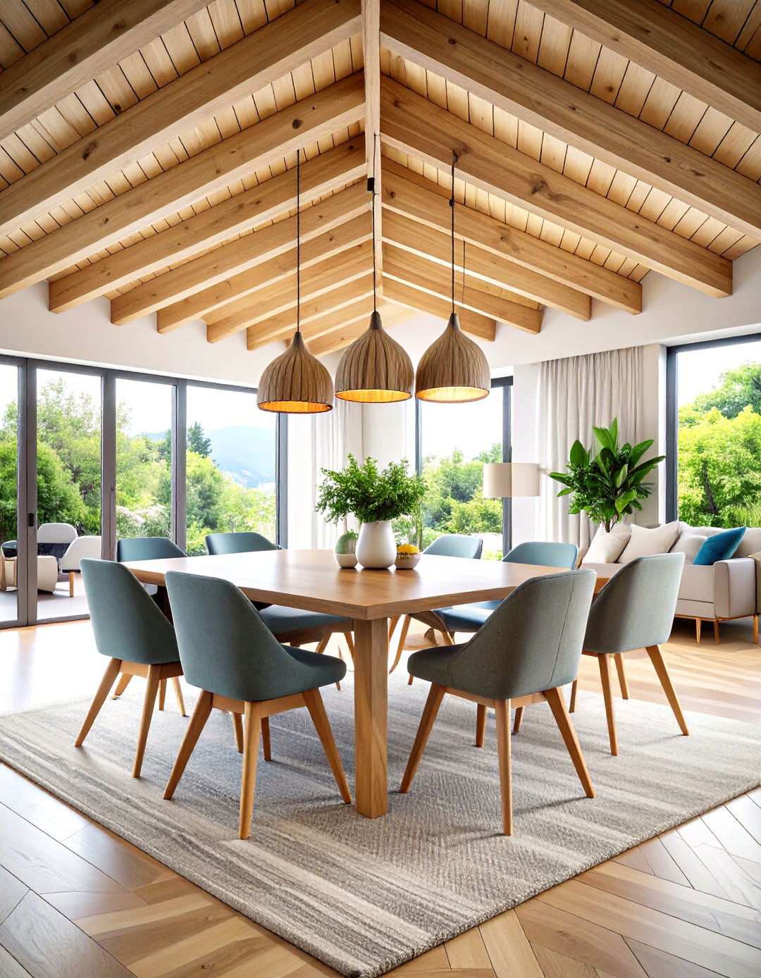 Herringbone Pattern Ceiling Beam Design - 24 Vaulted Ceiling With Beams