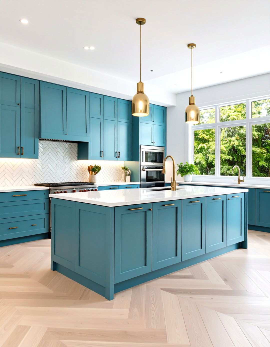 Herringbone Pattern Glass Mosaic - 24 Modern Kitchen Backsplash Ideas