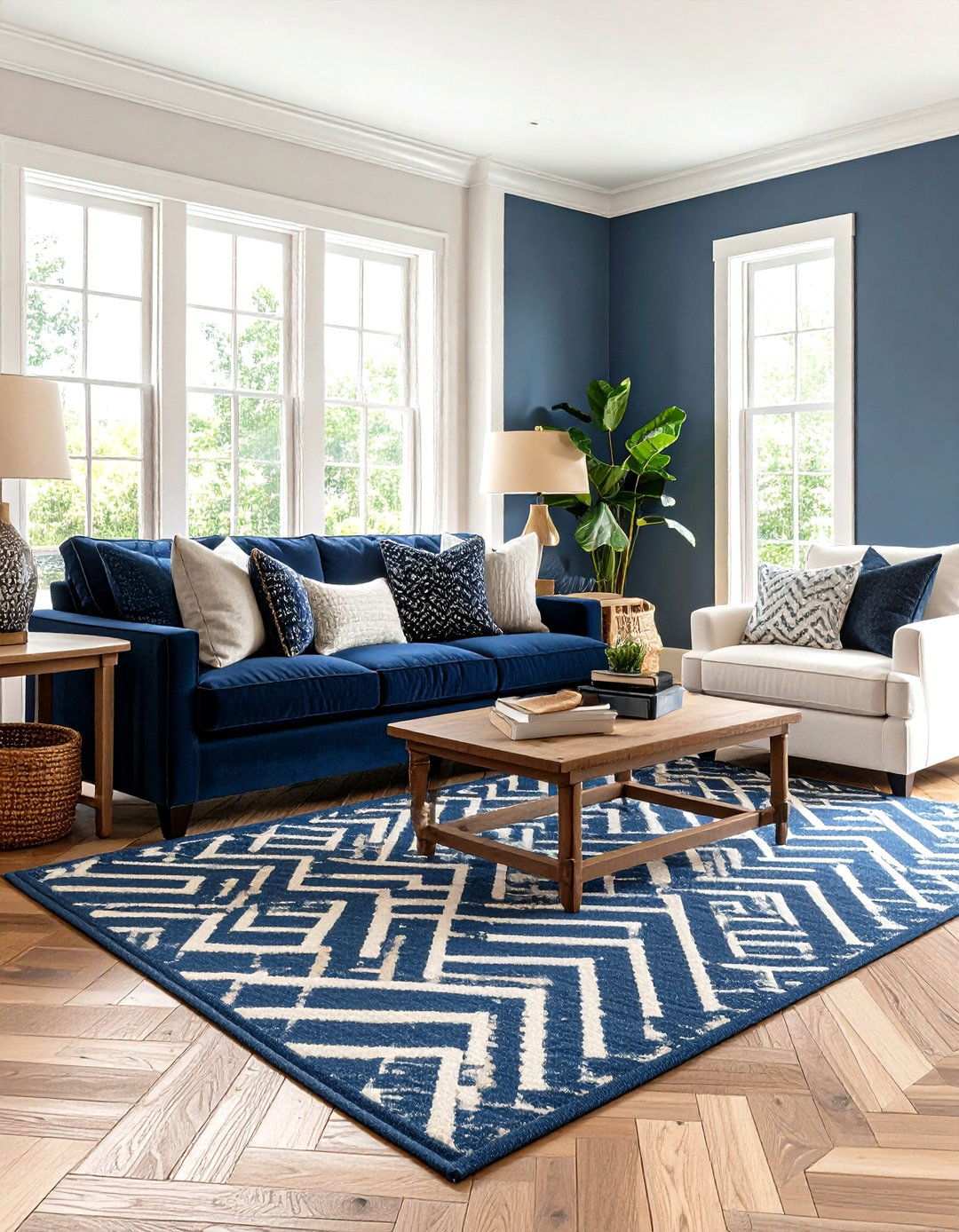 Herringbone Pattern Living Room - 24 Preppy Living Room Ideas