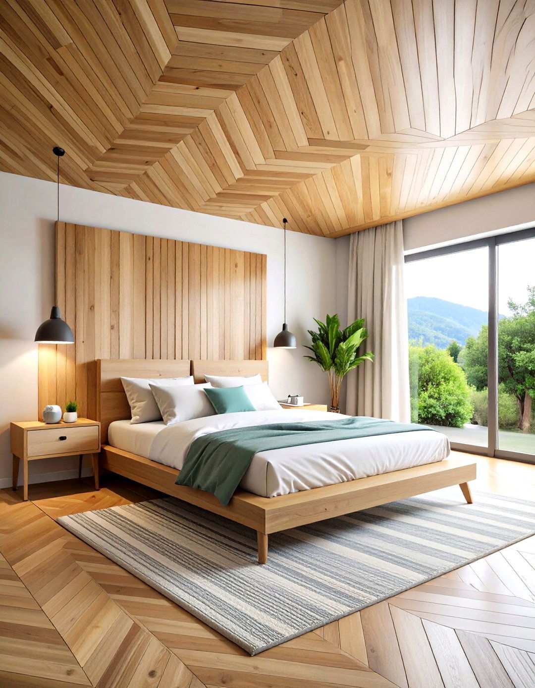 Herringbone Pattern Plywood Ceiling - 24 Plywood Ceiling Ideas
