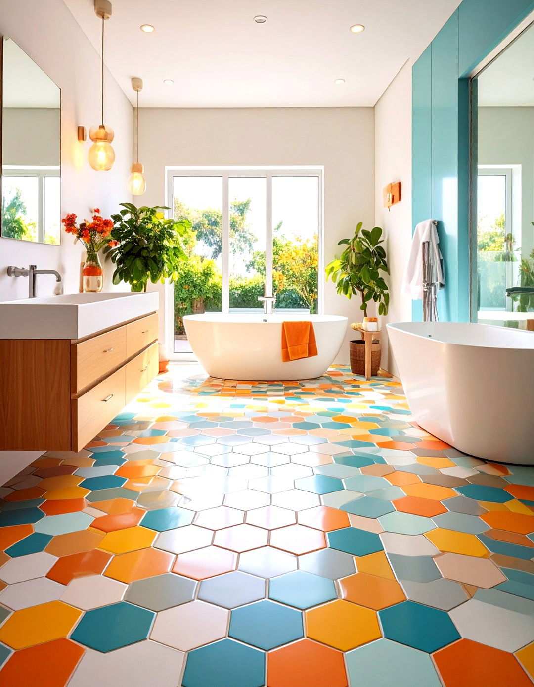 Hexagonal Penny Tile Innovation - 24 Penny Tile Bathroom Floor Ideas
