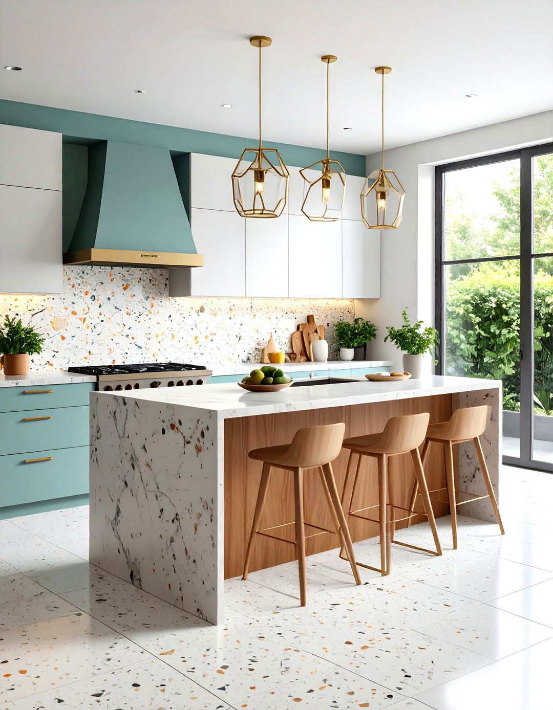 Hexagonal Terrazzo Tile Patterns - 24 Terrazzo Kitchen Floor Ideas