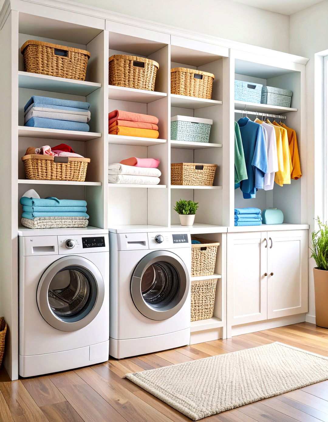 Hidden Pull Out Hamper System - 24 Laundry Closet Ideas
