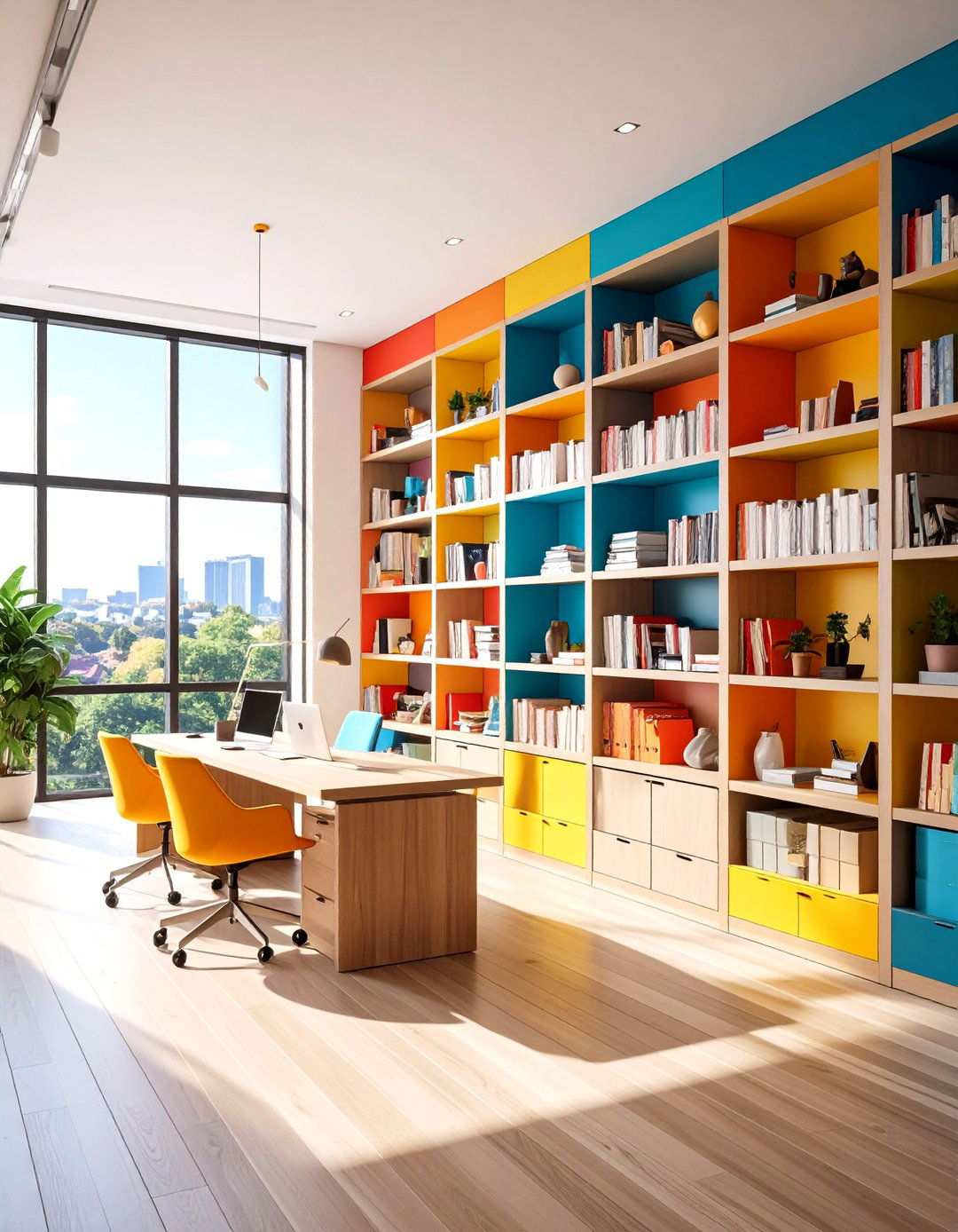 Hidden Storage Behind Artwork - 24 Office Shelving Ideas