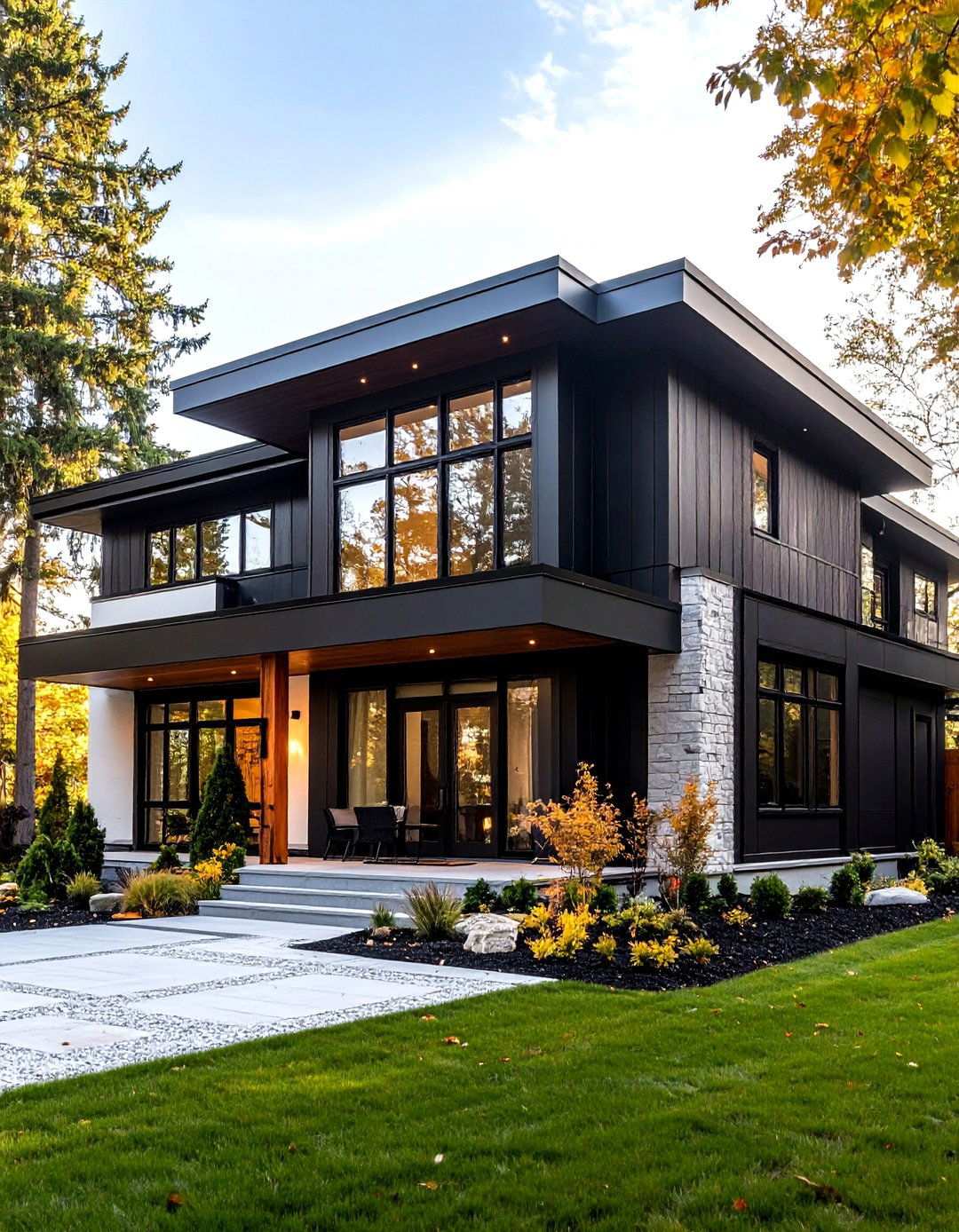 High Contrast Black and White Schemes - 24 Modern Siding Ideas for a Contemporary Home