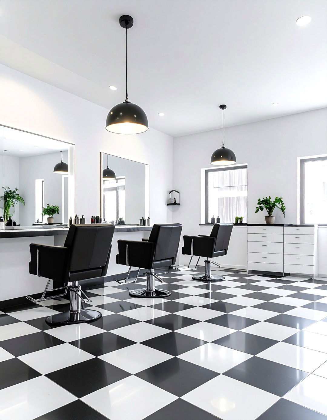 High Contrast Monochrome Theme - 24 Salon Interior Design Ideas