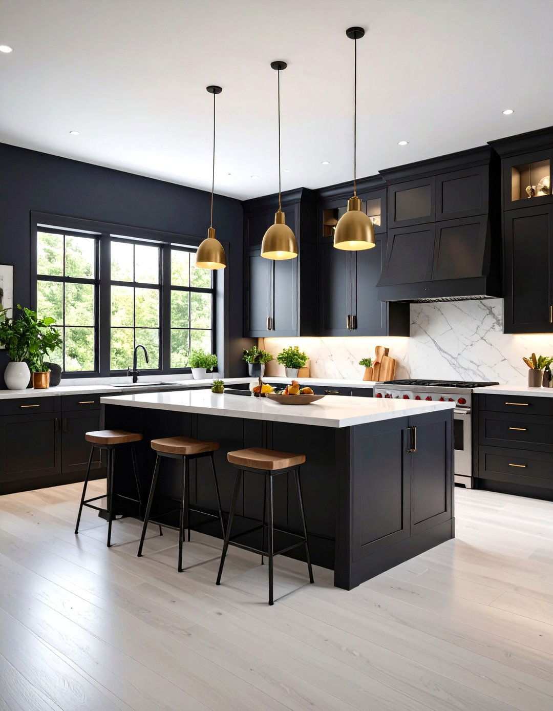 High Contrast Split Level Kitchen Drama - 24 Split Level Kitchen Design Ideas