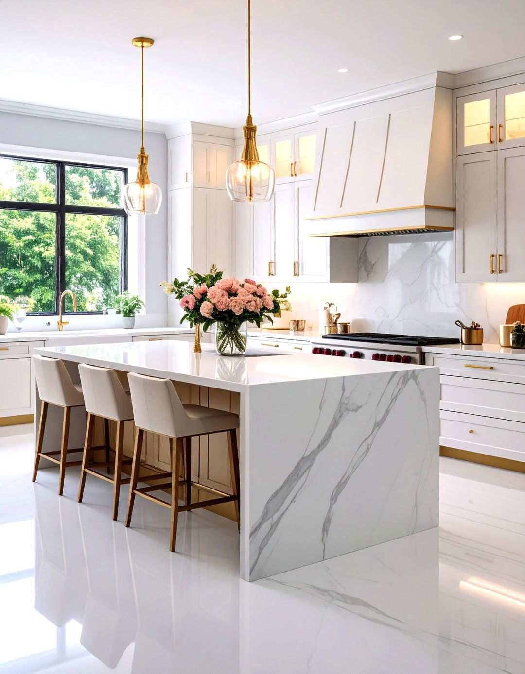High Gloss Contemporary Finishes - 24 Quartz Kitchen Countertops