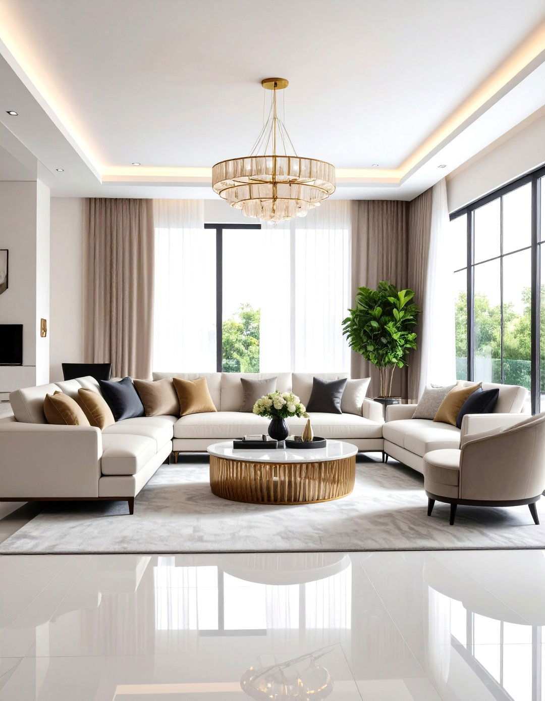 High Gloss Lacquer Furniture Living Room - 24 Mansion Living Room Ideas