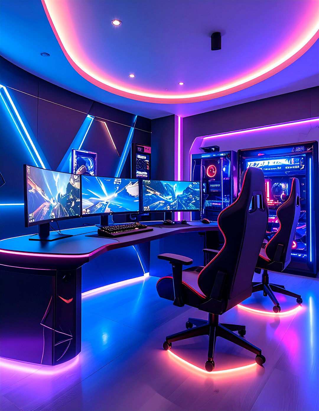 High Tech Gaming Arena with Custom Setup - 24 Luxury Man Cave Ideas