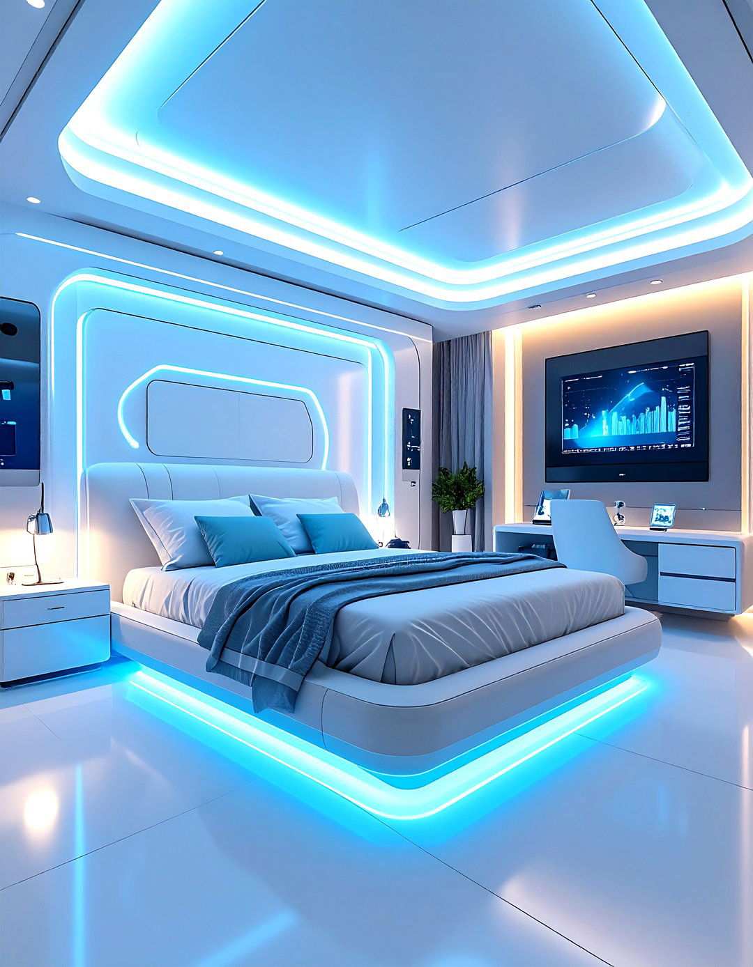 High Tech Turquoise Bedroom - 24 Turquoise Bedroom Ideas