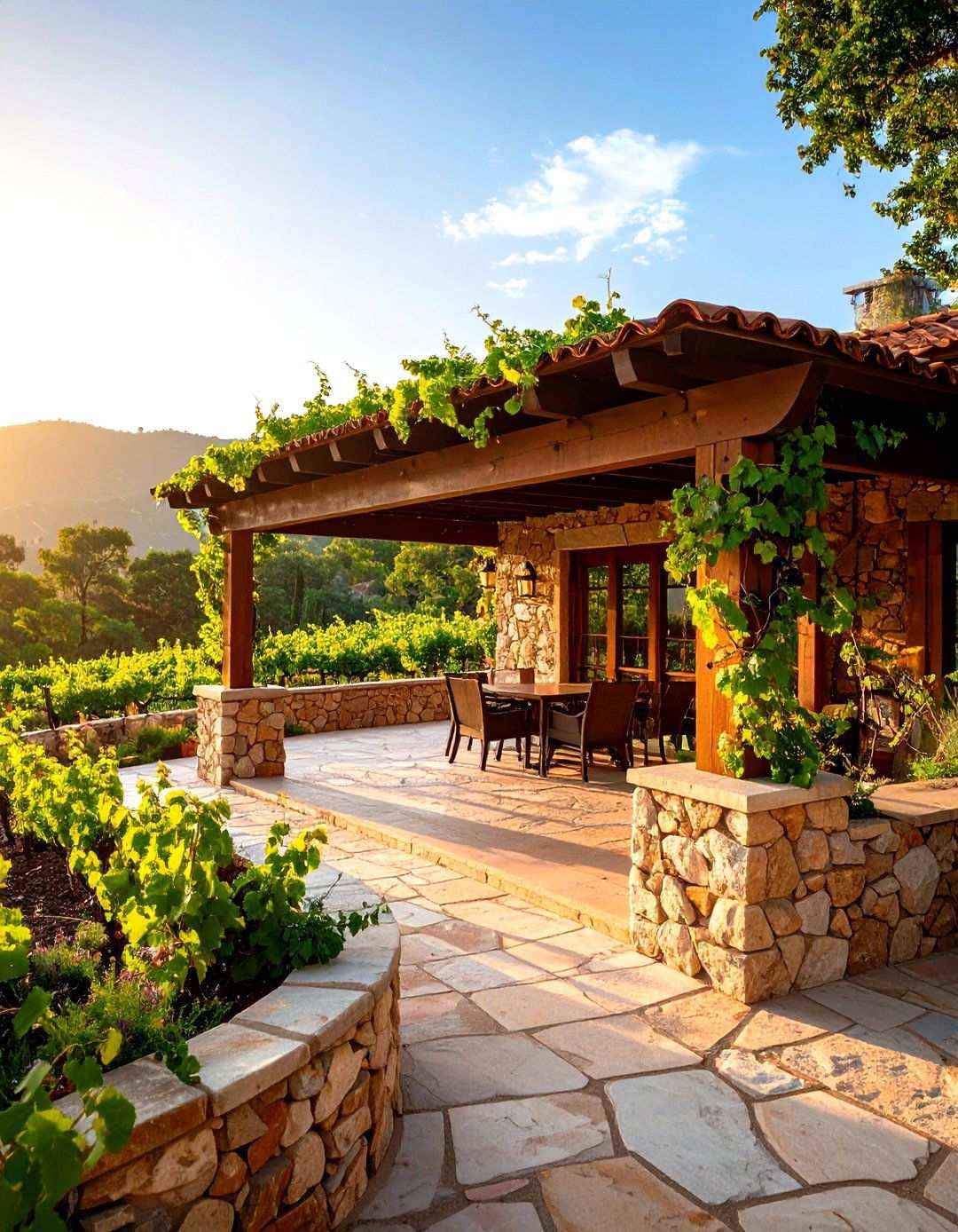 Hillside Mediterranean Vineyard - 24 Mediterranean Garden Ideas